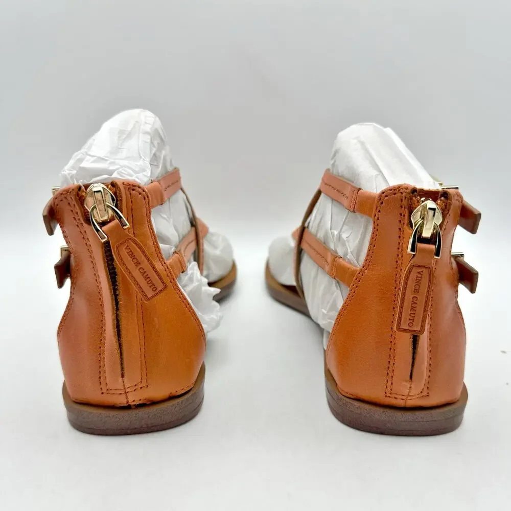 Vince Camuto Womens Brenndie Gladiator Sandals Size 6 M Orange Leather NIB